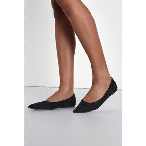 Lulus Holly Black Suede Flats - Size 6.5